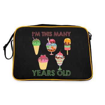 Eiscreme logo Sommer Softeis Geschenkidee - Retro Tasche - Schwarz/Gold - Hinten