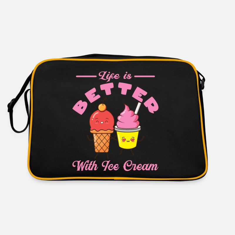 Eiscreme logo Sommer Softeis Geschenkidee Retro Tasche