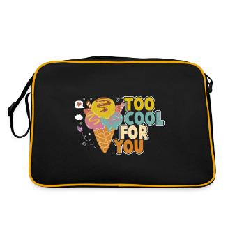 Eiscreme logo Sommer Softeis Geschenkidee - Retro Tasche - Schwarz/Gold - Hinten
