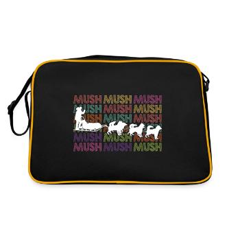Chien de traîneau Course Sled Dogs Cadeau - Sac Retro - noir/or - Dos
