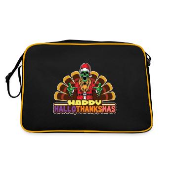 Happy Hello Thanksmas Halloween Thanksgiving Xmas - Retro Bag - black/gold - Back