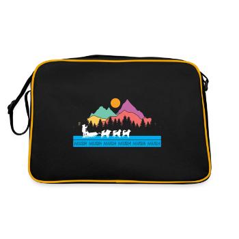 Chien de traîneau Course Sled Dogs Cadeau - Sac Retro - noir/or - Dos