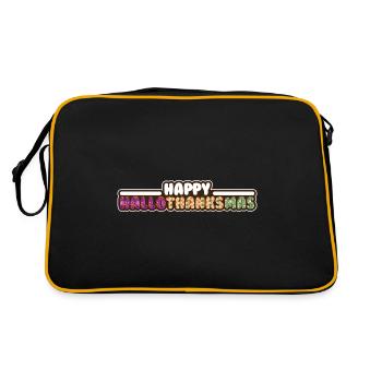 Happy Hello Thanksmas Halloween Thanksgiving Xmas - Retro Bag - black/gold - Back