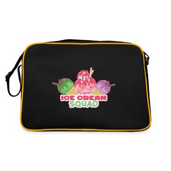 Eiscreme logo Sommer Softeis Geschenkidee - Retro Tasche - Schwarz/Gold - Hinten