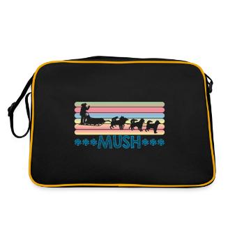 Chien de traîneau Course Sled Dogs Cadeau - Sac Retro - noir/or - Dos