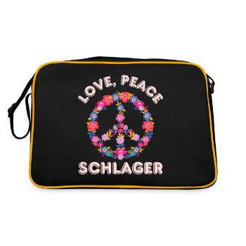 Volksmusik Party, Dorffest Liebe Friede Schlager - Retro Tasche - Schwarz/Gold - Hinten