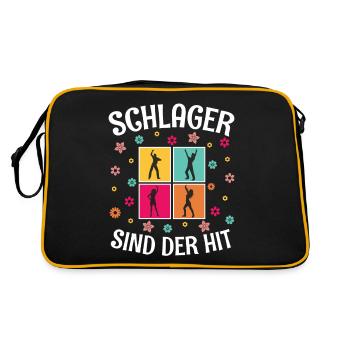 Volksmusik Party Dorffest Ouftit Deutsche Schlager - Retro Tasche - Schwarz/Gold - Hinten