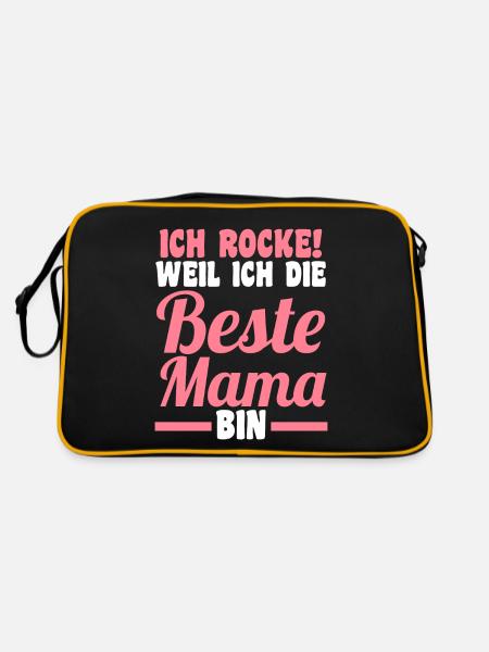 Mutter Mama - Retro Tasche - Schwarz/Gold - Hinten