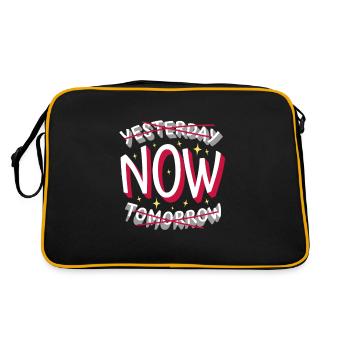 Saying - not yesterday not tomorrow NOW! - Retro Bag - black/gold - Back