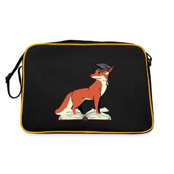 Fox Abitur learn smart wise wisdom wise - Retro Bag - black/gold - Back