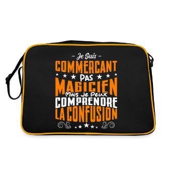 Je Suis Commerçant Pas Magicien - Sac Retro - noir/or - Dos