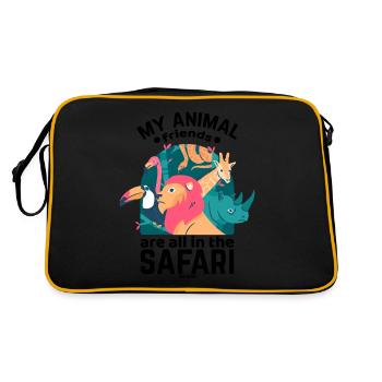 Safari - Retro Tasche - Schwarz/Gold - Hinten