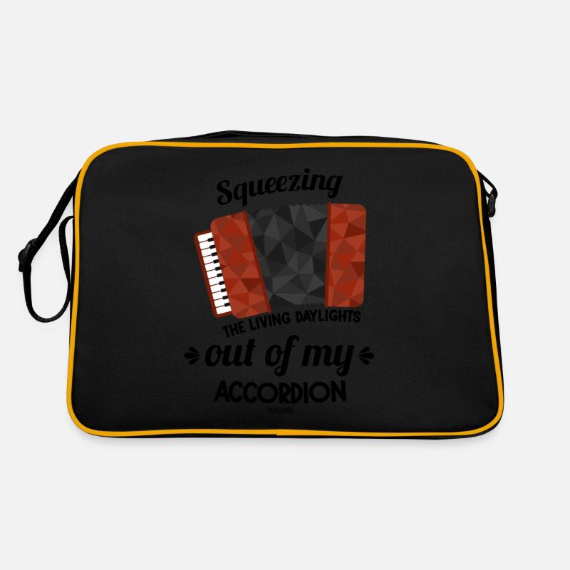 Akkordeon - Retro Tasche - Schwarz/Gold