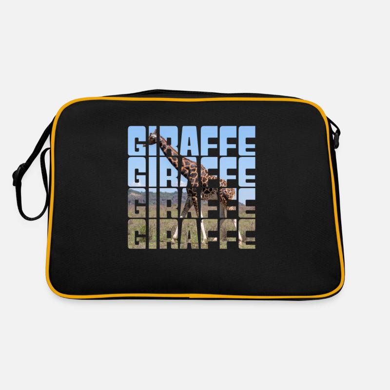 Giraffe - Retro Tasche - Schwarz/Gold