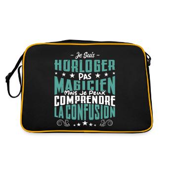 Je Suis Horloger Pas Magicien - Sac Retro - noir/or - Dos