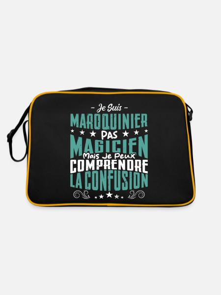Je Suis Maroquinier Pas Magicien - Sac Retro - noir/or - Dos