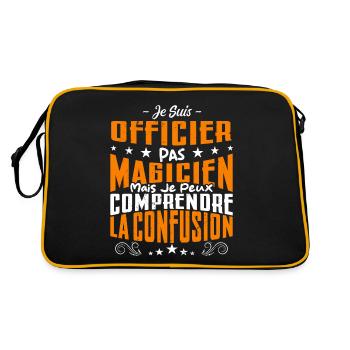 Je Suis Officier Pas Magicien - Sac Retro - noir/or - Dos