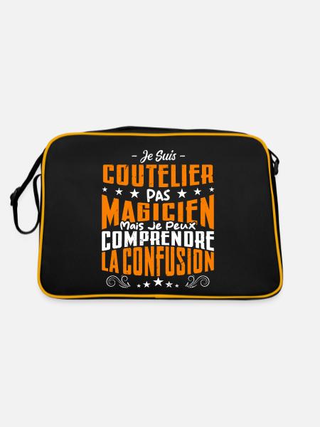 Je Suis Coutelier Pas Magicien - Sac Retro - noir/or - Dos