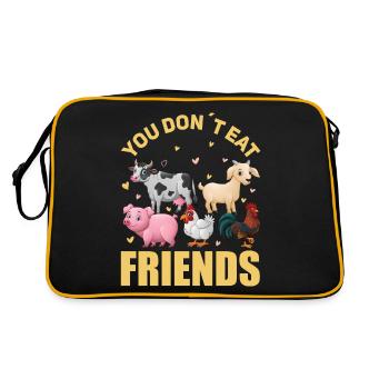 Amoureux des animaux Militant des droits des animaux végétalien végétarien - Sac Retro - noir/or - Dos