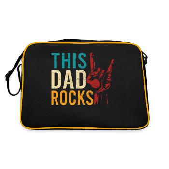 "This Dad Rocks" Best Dad, Dad, Rock and Roll - Retro Bag - black/gold - Back