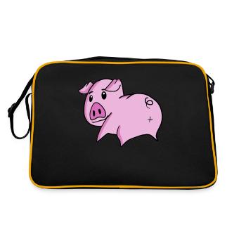 Pig Ass - Pig Butt - Retro Bag - black/gold - Back