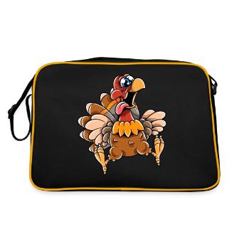 Thanksgiving Funny Turkey Happy Turkey Day - Retro Bag - black/gold - Back