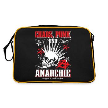 Punk Rock Pogo Anarchie Punks Punk Rocker Punk - Retro Tasche - Schwarz/Gold - Hinten