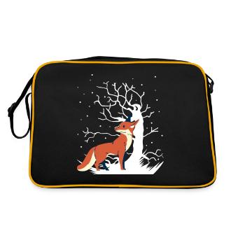 Fox Xmas Forest Animals Snow Christmas Gift - Retro Bag - black/gold - Back