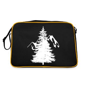 Sapin Épicéa Conifères Montagnes naturelles Alpes de montagne - Sac Retro - noir/or - Dos