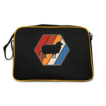 Schaf Retro - Retro Tasche - Schwarz/Gold - Hinten