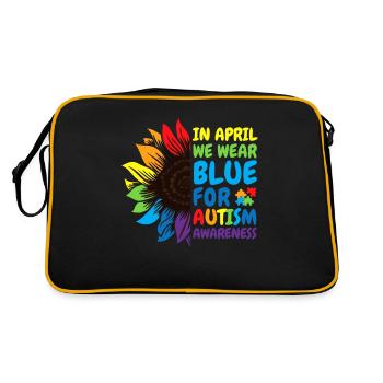 Tournesol de sensibilisation à l’autisme - Sac Retro - noir/or - Dos