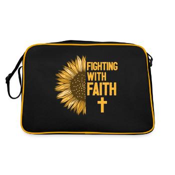 Bladder Cancer Awareness Sunflower - Retro Bag - black/gold - Back