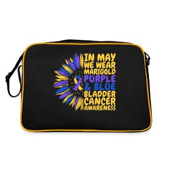 Bladder Cancer Awareness Sunflower - Retro Bag - black/gold - Back