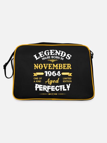 November 1964 Vintage Jahrgang Geburtstag - Retro Tasche - Schwarz/Gold
