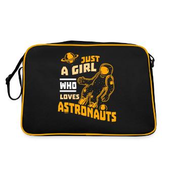 Only a girl who loves astronauts - Retro Bag - black/gold - Back