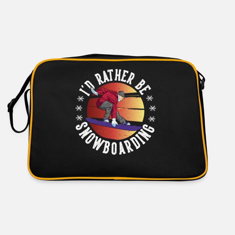 I'd Rather Be Snowboarding Snowboarding Retro Tasche