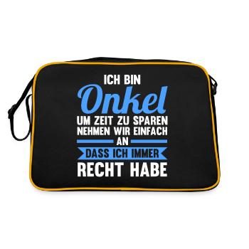 Patenonkel Pate Onkel - Retro Tasche - Schwarz/Gold - Hinten