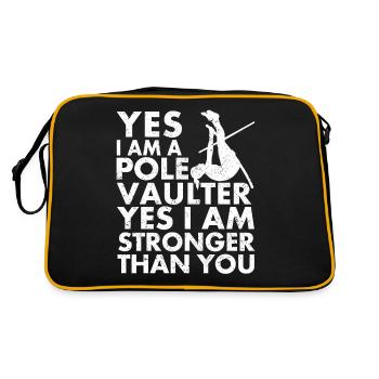 Lustiger Stabhochsprung Stabhochsprung - Retro Tasche - Schwarz/Gold - Hinten