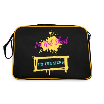 I m Not Short I m Fun Sized Funny Short Person - Retro Bag - black/gold - Back