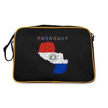 Carte du Paraguay Drapeau - Sac Retro - noir/or - Dos