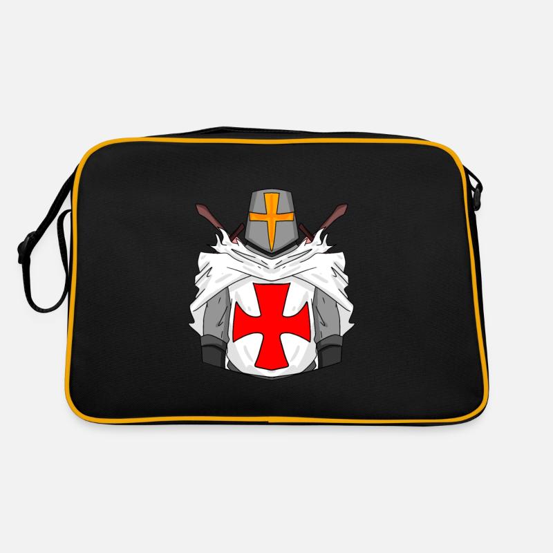Templer Schwert Kreuz - Retro Tasche - Schwarz/Gold