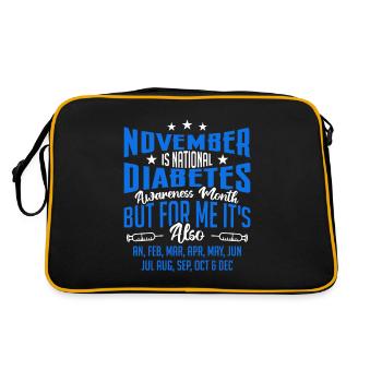 November ist National Diabetes Bewusstseinsmonat - Retro Tasche - Schwarz/Gold - Hinten