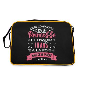 Une princesse a 10 ans, Cadeau d’anniversaire - Sac Retro - noir/or - Dos