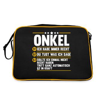 Patenonkel Pate Onkel - Retro Tasche - Schwarz/Gold - Hinten