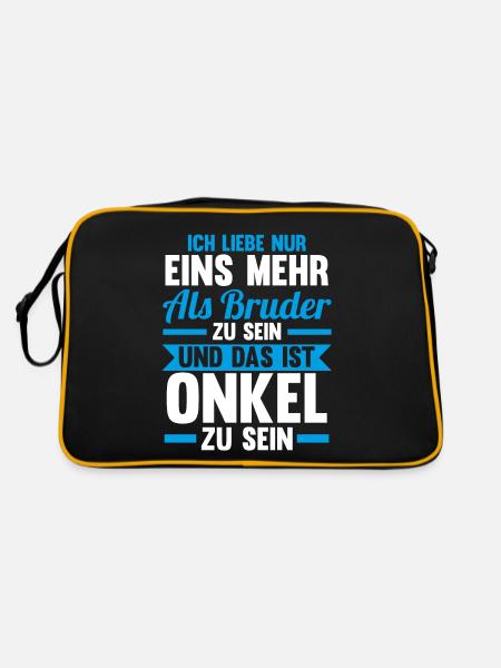 Patenonkel Pate Onkel - Retro Tasche - Schwarz/Gold - Hinten
