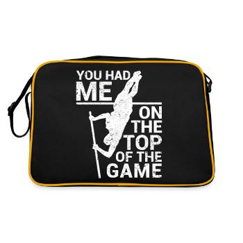 Lustiger Stabhochsprung Stabhochsprung - Retro Tasche - Schwarz/Gold - Hinten