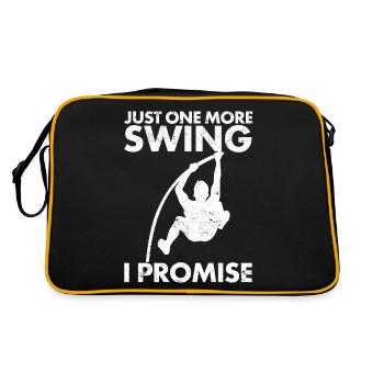 Lustiger Stabhochsprung Stabhochsprung - Retro Tasche - Schwarz/Gold - Hinten