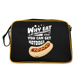 délicieux hot-dog à la moutarde dans un petit pain - Sac Retro - noir/or - Dos