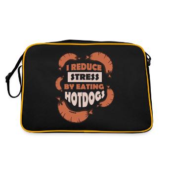 Eating hot dogs reduces stress - Retro Bag - black/gold - Back