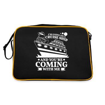 du kommst mit mir auf eine Kreuzfahrt - Retro Tasche - Schwarz/Gold - Hinten
